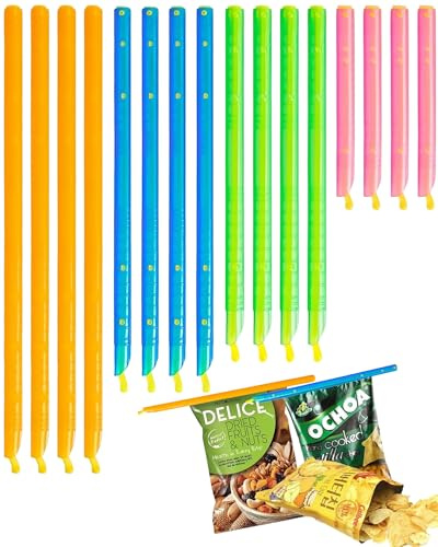 Yotlein Clip di Sigillamento 16 Pezzi, 28.5/22.5/18.5/12.5cm, Riutilizzabile, Clip di Chiusura per Sacchetti di Cibo per Cucina Casa Deposito da Campeggio ​