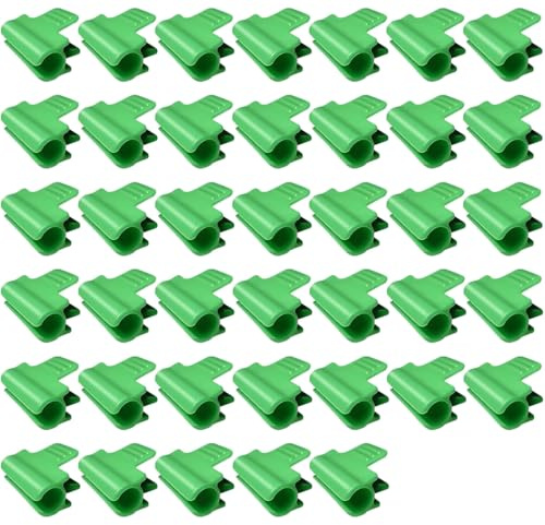 Luxorium 40 clips pour serre 11 mm verts pour bâche serre, filet anti-oiseaux, tunnel serre jardin, tunnel de plantation avec sac à cordon