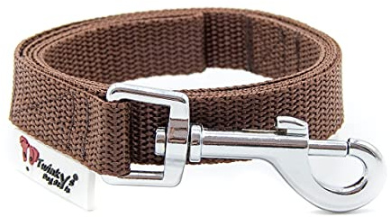 Twinkys Dog Style Hundeleine MIT Handschlaufe Braun 1 Meter 20 mm breit für Hunde bis 50 kg Made IN Germany