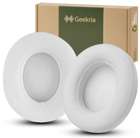 Geekria Replacement Ear Pads for Beats Studio 3 Wireless Headphones Ear Cushions, Repair Parts (White)
