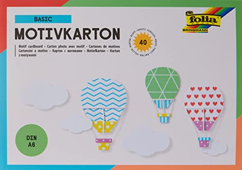 Folia 6601 - Bloc de notas (DIN A6, 40 hojas, cartón con diseños variados, práctico bloc con encolado), multicolor