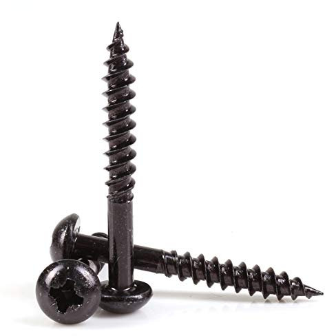 25x Timco Black Passivated Wood Screws 10G x 1 1/2 Round Head Coated Blackjax Fasteners