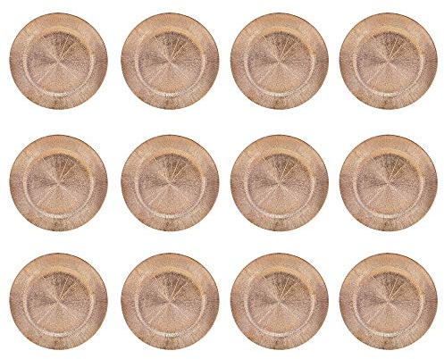 Assiettes de présentation en plastique - idéales pour Noël - 33 cm Or rose – Blast.