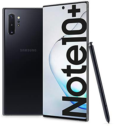 Samsung Galaxy Note10+ Smartphone, Display 6.8, 256GB Ampliables, RAM 12GB, Batería 4300mAh, 4G, Dual SIM, Android 9 Pie, Aura Black [Versión Italiana] 2019 (Reacondicionado)