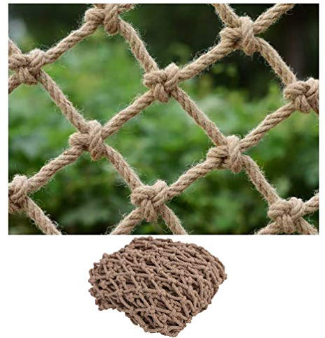 Child Safety Net Climbing Netting Hemp Net Child Climbing Anti-fall Net Anti-fall Stair Nets Fence Nets Pet Bird Swing Play Rope Ladder Hemp Rope-Hemp Rope 4x4m(13x13ft)
