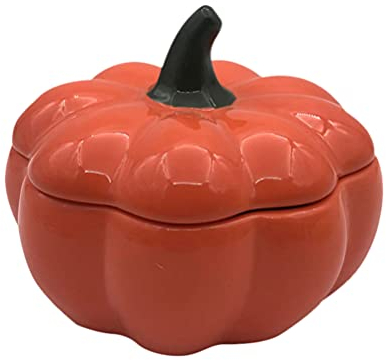 Cabilock 2Set Halloween Kürbis Schüssel Gemüse Keramik Suppe Schüssel Dessert mit Deckel für Halloween Kürbisse Party Accent