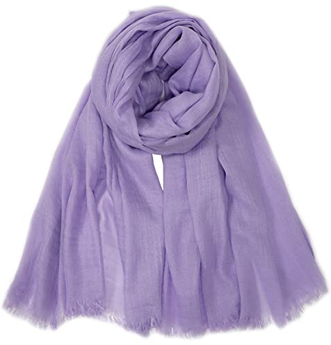 Gragengs Women Summer Scarfs Cotton Lightweight Large Long Gauze Shawl Beach Wrap Plain 75”×43”