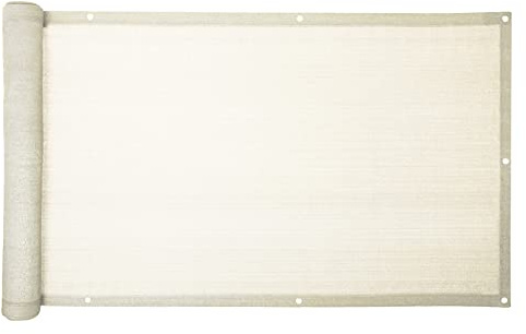 eacommerce Telo Rete Ombreggiante Privacy per Balconi Frangivista 160 gr/mq Occhiellato con Fune (75x600 cm, Bianco)