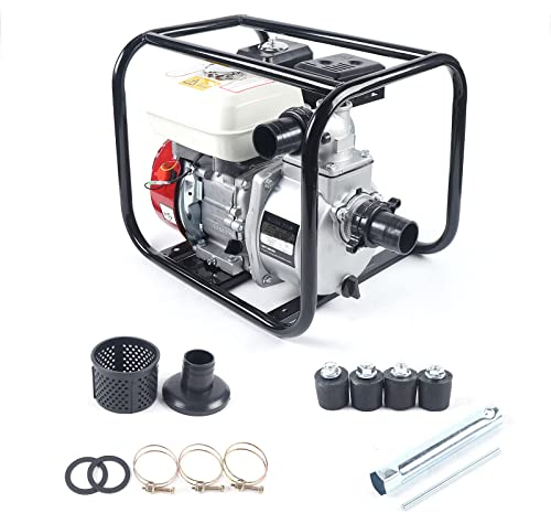 InSyoForeverEC Bomba de agua a gasolina, Versátil y fácil de usar, Negra, Metal, 6.5 CV, 2