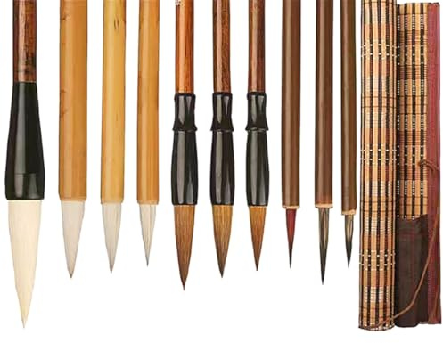 Tiardey 10 st kalligrafi pensel kinesisk kalligrafi set blandade storlekar kinesisk kalligrafi borste för akvarellmålning ritning