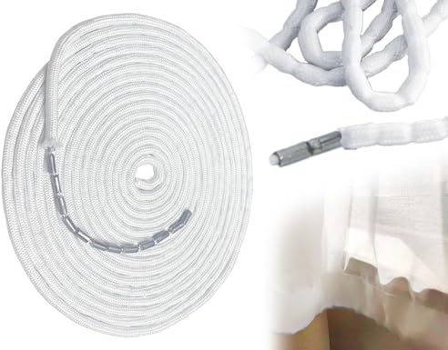 Lhbwhiz Gardinen Bleiband,Falten Glatte Schwer Bleikette,Beschwerer Vorhang Bleischnur,Outdoor Bleileinen,Aufhängung Bleikordel,für Vorhänge Gardinen Stoffe(6M,50g/M)