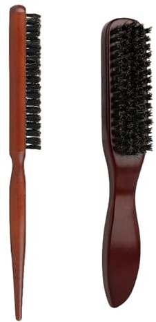 DUINIU 2 Pieces Updo Hair Combs, Wooden Beard Detangling Brush, Bristle Hair Comb, Multifunctional Hair Styling, Suitable for Hair Decoration, Unisex