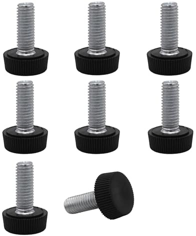 SKIR'CO 8 patas niveladoras de muebles M8 x 20 mm, patas redondas ajustables de 20 mm de diámetro, pie nivelador de rosca M8