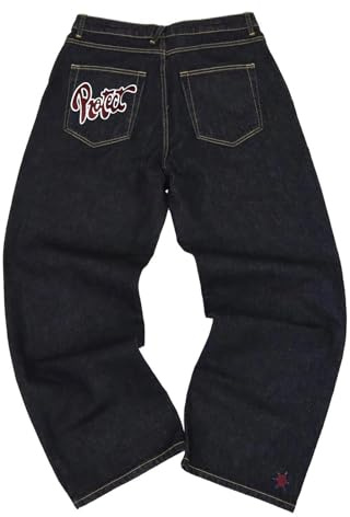 pvucpot Cargo Baggy Jeans Y2K, Y2K Pants Uomo, Pantaloni Y2K, Baggy Jeans Uomo, Streetwear alla Moda in Stile retrò per La Scuola, Abbigliamento Casual, Feste