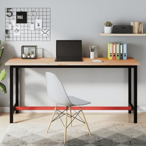 Rantry Tavolo da lavoro in legno massello di faggio, 180 x 55 x 2,5 cm