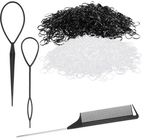 2000 Piezas Pequeñas Gomas Para El Cabello Negras Gomas Elásticas Transparentes Mini Gomas Para Melena Caballo Para Niños Niñas Y Mujeres Peinado Para El Cabello DIY