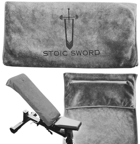 STOIC SWORD - Asciugamano Palestra Uomo Donna, SACCA CON LAMPO CONTENITRICE per cellulare, chiavi, cuffie e accessori, Tasca Macchinari,Gaming, in Microfibra Extra Morbida + EBOOK (GRIGIO)