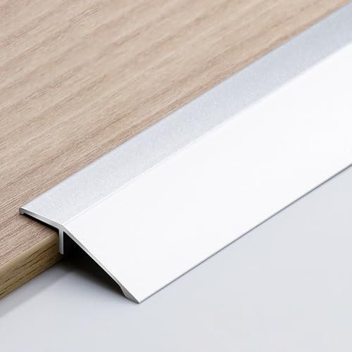 Raouoae Abschlussprofil Holz-zu-Fliesen Übergangsprofil Abdeckleiste Länge: 90cm *3 Boden Übergangsschiene Teppichschiene Schweller Laminat Parkett Übergangsprofil(Silber,Breite: 35 mm)