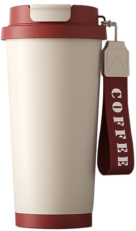 EACHPT Travel Mug, 530ml Insulated Coffee Mug with Ceramic Liner, Portable, Leak-Proof Long-Lasting Heat Retention Reusable Coffee Cup for Hot & Cold Drinks/Tea