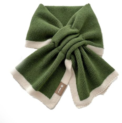 Graziosa sciarpa lavorata a maglia da donna con passante per il collo, sciarpa invernale alla moda da donna, piccola sciarpa lavorata a maglia, autunno e inverno, forma a coda di pesce (M,Grün)