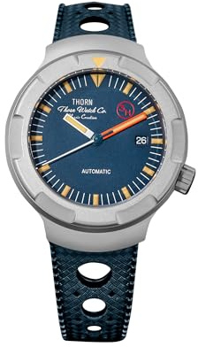 TACTICAL FROG Thorn Uhr für Herren – T011 Titan automatische mechanische Uhren, 41 mm, Taucher, wasserdicht, klassische Uhr mit FKM-Armband, Blau