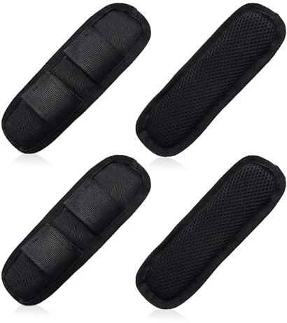 SAIIURV 4PCS Universal Schultergurtpolster, Schwarz Abnehmbarer Schultergurt Pad, rutschfest Taschengurtpolster für Reisetasche,Laptop, Umhängetasche,Kameratasche,Gitarrentasche (4PCS)
