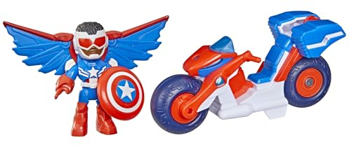 Hasbro Marvel, Iron Man e i Suoi Fantastici Amici, Captain America: Sam Wilson Super Bike, Action Figure e Moto Giocattolo