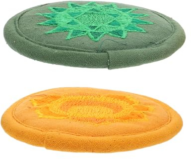 Milisten Besticktes Klangschalenkissen Leicht und Praktisch 2 Stück aus Baumwollstoff Buddhistische Klangschalenmatten für Meditation und Dekoration