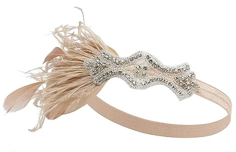 Itkcozcg 1920er Jahre Kopfschmuck Flapper Stirnband, brüllende 20er Jahre Haarschmuck Vintage Haarspange Pailletten Haarreifen