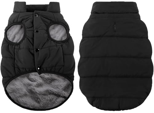 ASENKU Hundrock för små hundar, vindtät hundjacka vinter vattentät hundrock med sele fleece varm vinterrock hundkläder för chihuahua tax fransk bulldog XS