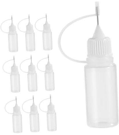 DIYEAH 10piezas Botellas Dosificadoras De Plástico Punta Fina Para Aplicación Precisa De Líquidos Para Aceite Pegamento y Tinta Con Control De Dosificación Transparente