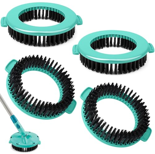 4 Pezzi per Leifheit Clean Twist Disc Mop Ergo Spazzole di Ricambio Kit | Spazzola Rigida Ricambio Mocio per Leifheit, per Tutti i Tipi di Terreno Macchie