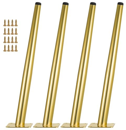 Metal Table Furniture Legs, Heavy Duty Steel Furniture Legs for DIY Table, Desk, Bench, Cabinet, Industrial Modern Replacement Legs with Screws – 4 Pack