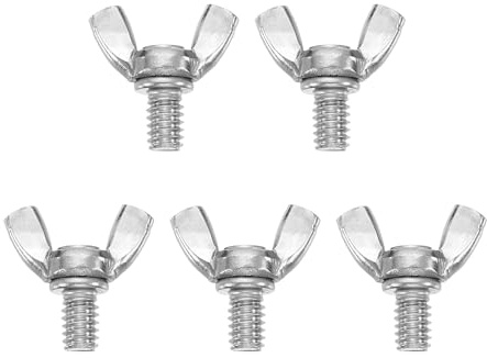 QUARKZMAN 5Pcs Tornillos De Mariposa 1/4-20 x 3/8 Para Máquinas Plateado