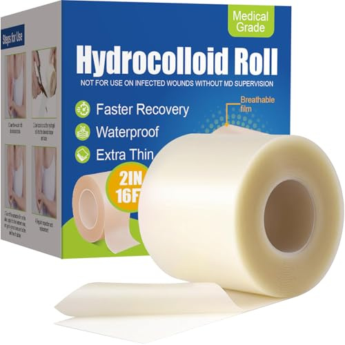 KODASNY Hydrokolloid-Bandagen,Hydrokolloid Verband Rolle 5cm x 5m Extra Lang