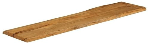 Eleganz Tablero de madera maciza con borde de árbol 160 x 40 x 2,5 cm – Placa de madera de mango natural para cocina, salón u oficina – duradero y elegante