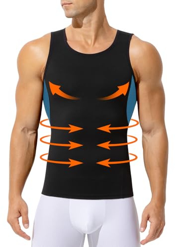 Mauro Kane Mens Compression Shirts Body Shaper Tummy Control Tank Top