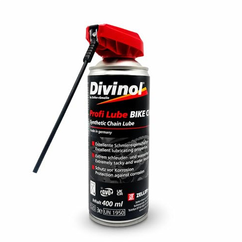 DIVINOL Profi Lube Motorrad Kettenspray 400 ml – Synthetisches Kettenöl für maximale Schmierung & Schutz – Haftstark, wasserabweisend & verschleißreduzierend – Made in Germany
