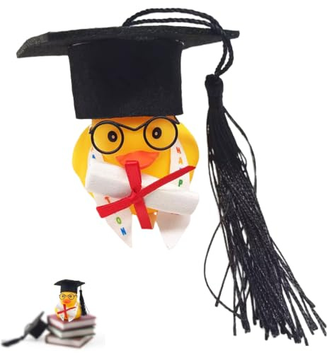 Paperella di Gomma Laurea con Tocco e Diploma, Regalo Laurea Originale per Studenti e Dottorato, Decorazione per Feste e Bomboniera, Gadget Divertente per Fine Studi, Altezza 2.5cm