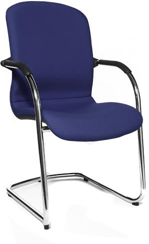 TOPSTAR | Open Chair - der Design-Besucherstuhl | Freischwinger gepolstert | VE 2 STK | Royalblau