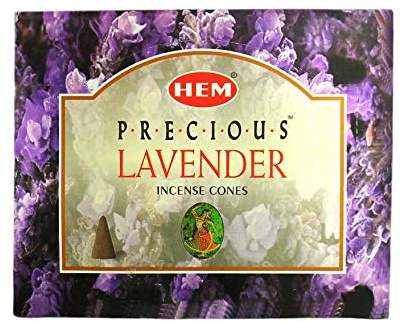 Precious Lavanda - Scatola di 12 scatole, 10 Coni ciascuno - Incenso Hem dall'India
