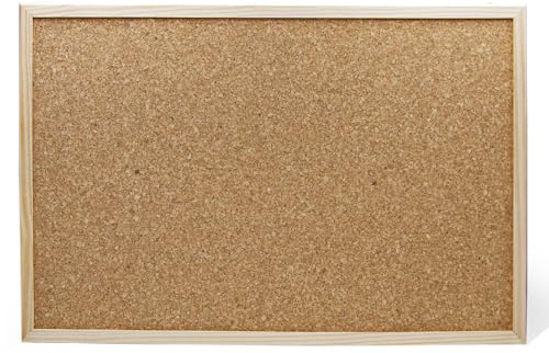 OFITURIA Sturdy Laminated Cork Wall Board with Wooden Frame (400 x 300 mm)
