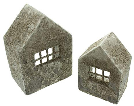 FRANK FLECHTWAREN Haus Beton-Style, im 2er Set, rustikal gefertig, schwere Qualität