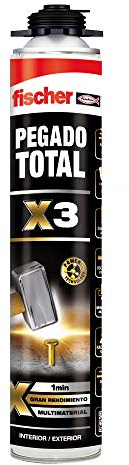 fischer - Espuma de poliuretano, Pegado total X3 gran adherencia en interiores y exteriores (750 ml)