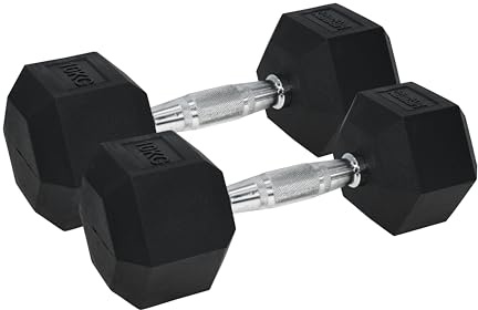 Urban Fitness Pro Hex-Hantel, gummiert, Schwarz, 1 Paar