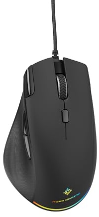 NG305813 - Leo - RGB-programmerbar trådbunden mus - 6 justerbara knappar - DPI 12800 - flätad kabel