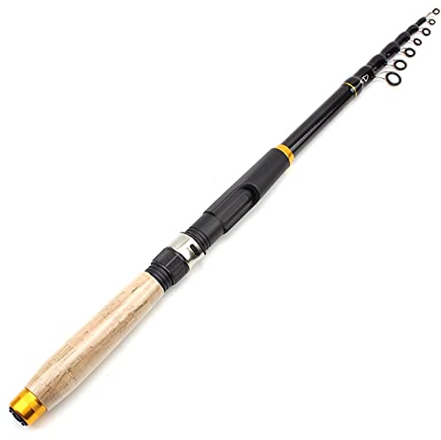 GOBBIS Angelrute,Teleskop Angelrute 1.8m-3.0m Multifunktions-Spinnrute Carbon Angelrute Teleskop Reise Angelrute Ultrakurzes Angelgerät (Color : Light Yellow, Length : 1.8 m)
