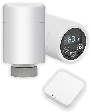 Nova Zigbee Smart Wifi Programmable Thermostatic Radiator Valves & Gateway - Starter Kit - 1x Gateway & 1x Thermostat