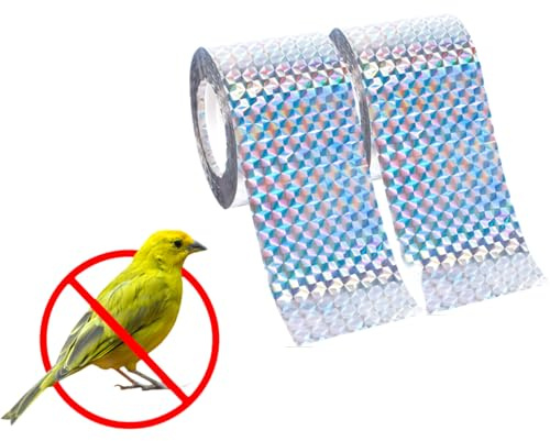 Rupeca 80 M x 4,8 cm Vogelschutz Reflektierendes Band - Reflektorband Taubenabwehr - Reflektierendem Abwehrband Bird (Diamantes, 1, Unidad)