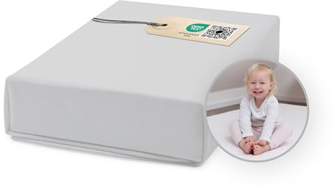 Ehrenkind® Spannbettlaken für Babybett Kinderbett | 100% Bio-Baumwolle Spannbettlaken 80x160 | Atmungsaktives Spannbetttuch (160 g/m²) | Material Oeko-TEX 100 Zertifiziert, 160x80cm GRAU